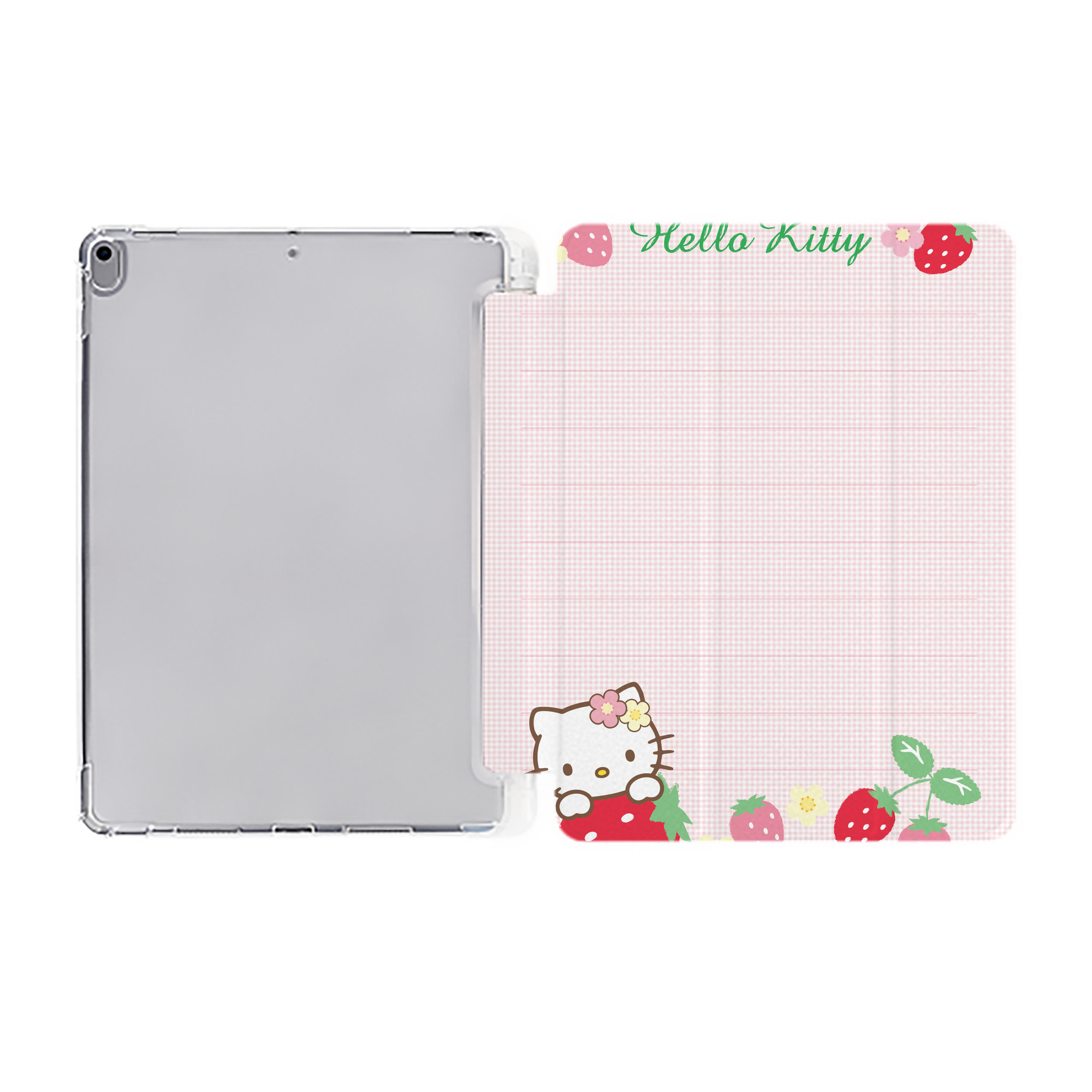 （画像用） Hello Kitty ハローキティ IPad ケース ペン収納付き 三つ折りスタンド PUレザー×シリコン 対応機種9.5/10.5/10.9インチ